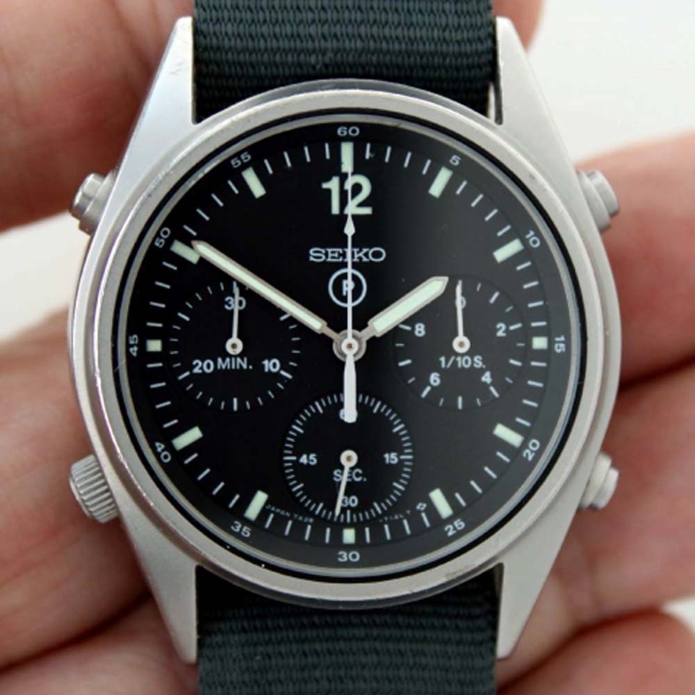 1988 Seiko  British Military RAF Pilot's Chronograph with First Gulf  War Issue Markings – Corr Vintage Watches