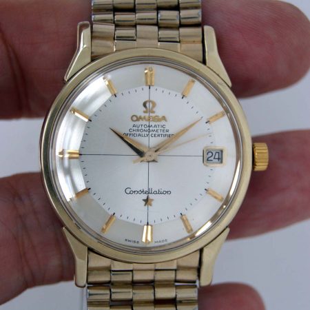 1960's Omega Constellation Cross-Hairs Pie-Pan in Gold and Steel (10)