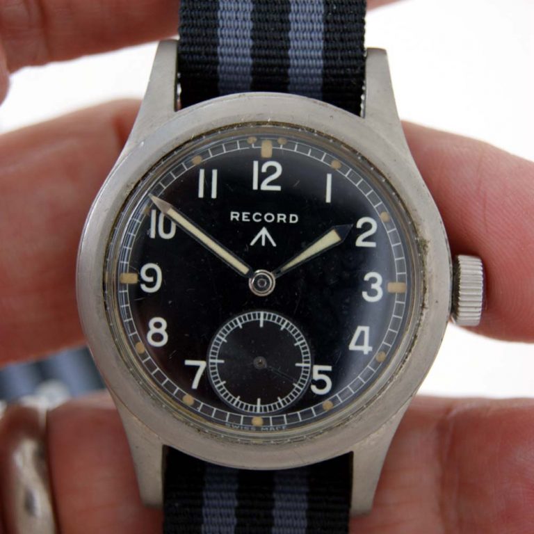 Superb c1943 WW2 Record British Army Officers Watch with Military Issue