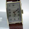 1942 14k Solid Gold Large Art Deco Wristwatch Superb Condition. Longines Strap