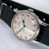 1943 Rare WW2 RAF Pilot's Wristwatch British Military Issued with Military Markings On Case-Back. Original Dial with Blued Steel Hands Alloy Case with Fixed Bar Military Lugs. Fantastic Condition