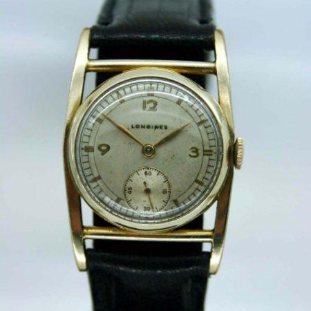 1944 10K Gold Filled with Unusual & Rare "Frame" Case Construction and Beautiful Original Dial made for the American Market with Cal. 10L Swiss 17 Jewel Manual Winding Movement