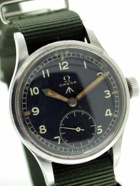 1944 WW2 British Military Army Officer's Wristwatch W.W.W. with Broadarrow and Military Issue Numbers on Case-Back. One of the Best All Original Condition Examples