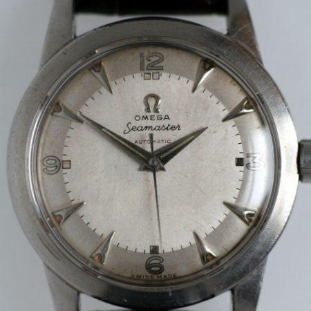 1950 Seamaster Cal. 351 "Bumper" Automatic with Original Two-Tone Arrowhead Silvered Dial Screw-Back Steel Case with Beefy Lugs Original Crown