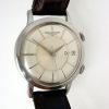 1950s Memovox K825 Bumper Automatic Alarm Calendar Date Watch with Oringal Finish Dial Dauphine Hands All Stainless Steel Case Signed Crowns