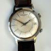 1950s Memovox K825 Bumper Automatic Alarm Calendar Date Watch with Oringal Finish Dial Dauphine Hands All Stainless Steel Case Signed Crowns
