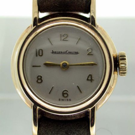 1952 Solid Yellow Gold Wristwatch with Gold Winding Crown