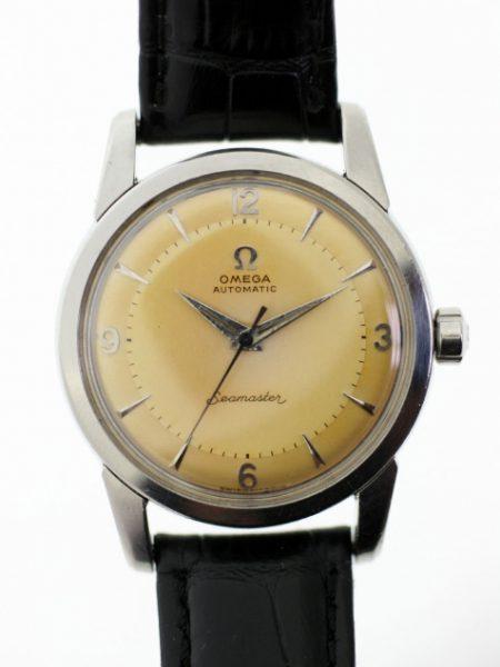 1955 Seamaster Automatic Original Two-Tone Dial Screw-Back Steel Case with Beefy Lugs Cal. 501 Movement in Great Condition. Original Signed Crown