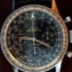 1956 Very Rare Early All Black and Gilt Dial Navitimer Chronograph with All Steel Early Beaded Bezel Case One of the First Made with Box and Original Breitling Sale Papers Dated