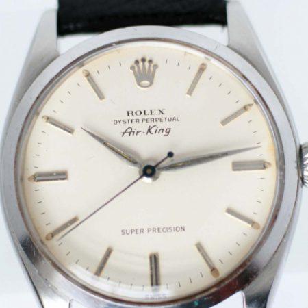 1958 Air King Super Precision Oyster Perpetual Automatic with Original Dial and Rolex Signed Oyster Case with Original Screw-Down Rolex Signed Crown. On Vintage Strap and Buckle