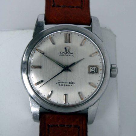 1959 Automatic Seamaster Calendar with Date at 3 Silvered Dial Orignal Lume All Stainless Steel Chunky Lug Snap-Back Case with Hippocampus Logo Cal. 503 Automatic Movement Superb Condition