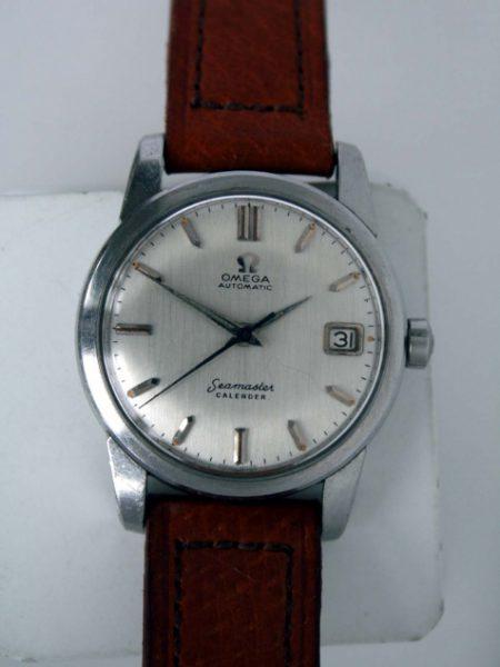1959 Automatic Seamaster Calendar with Date at 3 Silvered Dial Orignal Lume All Stainless Steel Chunky Lug Snap-Back Case with Hippocampus Logo Cal. 503 Automatic Movement Superb Condition