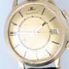 1960s Memovox Alarm and Date Bumper Automatic Watch Original Gold Dial with Gold Onyx Inly Applied Hour Markers in 18k Gold and Steel Case in Superb Condition European Model