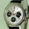1960s Ref. 824 Top Time Chronograph Geneve Original Silver Dial with Three Black Sub-Dials and Orange Central Chrono Hand. Desirable Big 60s Watch in Mint Condition Like New