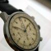 1960's Sherpa Graph Valjoux 72 Large Chronograph with All White Tachymetre Dial in All Steel Case with Sea-Pearl Logo Screw-Back Case New Black Leather Strap with Rare Enicar Signed Buckle