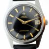 1961 Seamaster Automatic Calendar  Cal. 562 with Rare Orignal Gloss Black Dial in All Stainless Steel Seamonster Logo Case Omega Signed Crown and Omega Buckle