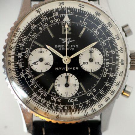 1965 James Bond Thunderball Navitimer Ref. 806 with Three Small White Sub-Dials in Stainless Steel Case with Breitling Venus Cal. 178 Movement and with Vintage Breitling Strap and Buckle