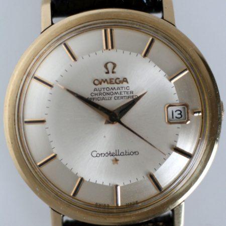 1966 Constellation Calendar Automatic 561 Chronometer with Original  Finish Pie-Pan Dial in Large Gold Capped and Stainless Steel Case with Hidden Crown