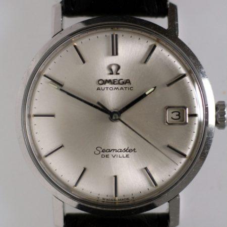1966 "Mad Men" Seamaster De Ville Cal. 562 Automatic with Perfect Original Silvered Dial. Like New. Waterproof One-Piece Case Ref 166.020
