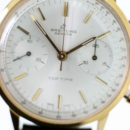 1966 Top Time Chronograph in 18k Gold and Steel Case Ref. 2003 in New Old Stock Original Condition in Original Breitling Box with Original Breitling Papers Dated December 12th