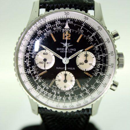 1967 Navitimer Ref. 806 "Two-Planes" Logo Dial Chronograph on Lizard Skin Strap and Matching Vintage Breitling "Two-Planes" Buckle. Probably the Best Original Navitimer You Will See. Beautiful Watch