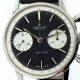 1967 Top Time Geneve "Panda Dial" with Perfect Original Jet Black Dial and Two Silver Sub-Dials Ref. 2002 in Round Stainless Steel Case with Round Pushers Signed Breitling Crown