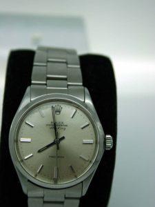 1969 Air King Oyster Perpetual Precision Beautiful Silver Dial All Stainless Steel Case on Rolex Oyster Stainless Steel Bracelet. Perfect Original Condition 1960's Rolex Automatic Watch