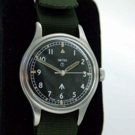 1969 British Military Wristwatch Issued to the Army with Stop Seconds Hacking Feature  and Broadarrow on Dial and Military Markings on Case-Back in Superb Condition.