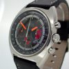 1969 Rare Cal. 861 Seamaster 'Soccer Timer' Chronograph with Black/Red Tachymetre Dial and Orange Hands in Big Tonneau All Steel Case All in Perfect Original Condition. Reference 145.020.