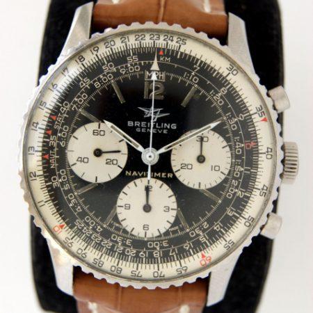 1970 "Jim Clark" Navitimer Ref. 806 Original Black Dial with Three Small White Sub-Dials in Stainless Steel Case with Breitling Venus Cal. 178 Movement and on Breitling Strap and Buckle