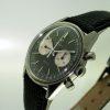 1971 Steel Chronograph De Ville Manual Winding Original Rare Charcoal Black Dial with Two White Sub-Dials One with Red Numbers. Original Steel Omega Buckle. Bought From Original Owner