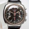 1973 Camaro Chronograph Desirable Black and Red Tachymeter Dial All Steel Screw-Back Case Heuer Signed Crown Padded Rally Strap with Heuer Buckle