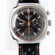 1973 Camaro Chronograph Desirable Black and Red Tachymeter Dial All Steel Screw-Back Case Heuer Signed Crown Padded Rally Strap with Heuer Buckle