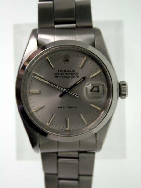 1977 Scarce Rolex Air King Date Model Ref. 5700 with Rare Original Grey Dial in Absolutely Mint Condition with Original Rolex Stainless Steel Bracelet. Wow!