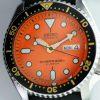 2004 Orange Dial Divers 200m Watch Ref. SKX011J1 New with Box and Papers on Original Rubber Divers Strap 21 jewels Automatic Movement