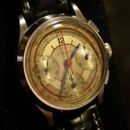 Big Rare Valjoux 72 Pilot's Chronograph from WW2 with Oustanding Dial.