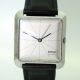 Grafic 1959 New Old Stock All Steel Square Case Wristwatch with White Dial in Perfect Condition with Minimal Black Line Design and Centre Sweep Seconds. 50's Design Classic