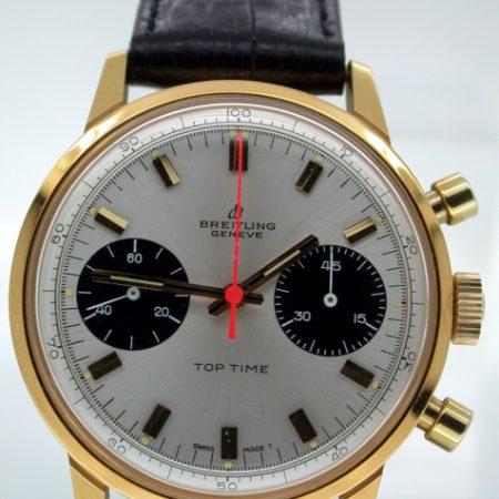 New Old Stock 1969 Top Time Geneve Orange Chronograph Hand. As New Condition. Original Factory Protective Sticker on Back
