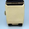 Rare 1930's Solid 18k Yellow Gold Art Deco Gentleman's Wristwatch with High Quality Omega Cal. 20F Movement. Original Two-tone Dial. Stunning Curved-Back Gold Case!