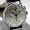 Tri-Compax Moon-phase with Rare 1940s Stainless Steel Case and Calendar in English! High Quality Cal. 287 Movement. Collectible Wristwatch. Fully Restored Movement. Original Dial