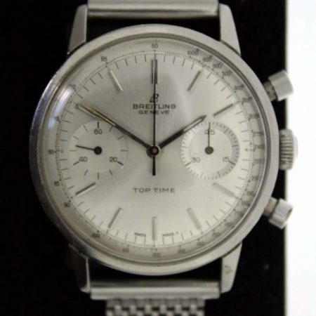 Vintage 1960's Top Time Chronograph in Mint Condition with All Silver Dial
