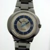 Vintage 1969 Automatic Geneve Dynamic Calendar with Original "Bulls Eye" Dial in Perfect Condition in Sought After Blue and White. Brushed Stainless Steel Case with Original Integrated Omega Bracelet