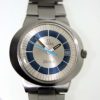 Vintage 1969 Automatic Geneve Dynamic Calendar with Original "Bulls Eye" Dial in Perfect Condition in Sought After Blue and White. Brushed Stainless Steel Case with Original Integrated Omega Bracelet