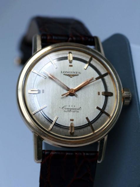 c1950 18k Gold Capped Steel Conquest Automatic in Near NOS Condition ...