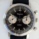 c1968 Large Chrongoraph with Reverse Panda Black Dial (Turning Chocolate Brown) in Round All Stainless Steel Case with Round Pushers Manual Winding Swiss Made Movement in Mint Condition