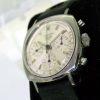 c1969 Camaro Chronograph Ref. 7220 All White Dial All Steel Screw-Back Case Heuer Signed Crown Valjoux 72 manual Winding Movement 1960's NOS Tropic Sport Strap