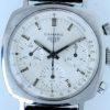 c1969 Camaro Valjoux 72 Chronograph All White Tachymeter Dial All Steel Screw-Back Case Ref. 7220  Heuer signed Valjoux 72 Manual Winding Movement on Vinatge Big Hole Rally Strap