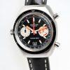 c1969 Geneve Chrono-Matic Cal. 11 Automatic Chronograph with Mint Condition Bi-Directional Bezel on Black and White Stitched Strap with Steel Buckle