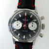 c1969 Top Time Geneve Reverse Panda Dial Chronograph Ref. 2002-33 Original Black Dial  with Two Silver Sub-Dials with Original Rare Red Central Chronograph Hand Very Attractive Watch