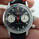 c1969 Top Time Geneve Reverse Panda Dial Chronograph Ref. 2002-33 Original Black Dial with Two Silver Sub-Dials with Original Rare Red Central Chronograph Hand Very Attractive Watch